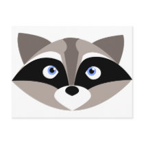 Cute Raccoon Face Post Cards