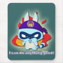 Cute Raccoon Funny Cartoon Character Mousepad