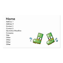 cute rain boots business card template