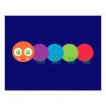 Cute Rainbow Caterpillar Custom Invitation