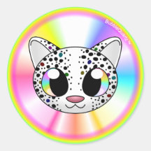 Cute rainbow leopard stickers 2 (customizable!)