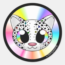 Cute rainbow leopard stickers (customizable!)