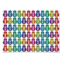 Cute Rainbow Matryoshka Owl Photo Print