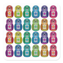 Cute Rainbow Matryoshka Owl