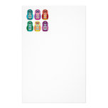 Cute Rainbow Matryoshka Owls Customized Stationery