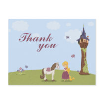 Cute rapunzel tower girl's thank you post card