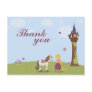 Cute rapunzel tower girl's thank you post card