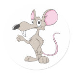 Cute Rat Round Stickers