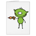 Cute Ray Gun Alien Greeting Cards