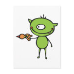 Cute Ray Gun Alien Postcard