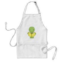 cute reading turtle aprons