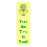 cute reading turtle bookmarks business cards