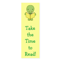 cute reading turtle bookmarks business cards