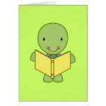 cute reading turtle cards