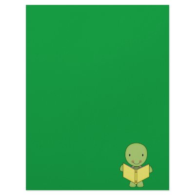 cute reading turtle letterhead template by doonidesigns