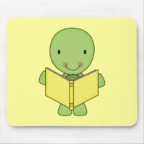cute reading turtle mousepads