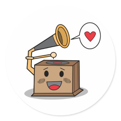 Cute Record Player -Stickers by andymcnally