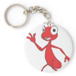Cute Red Ant Walking Waving Hand Hi Hello Key Chain