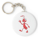 Cute Red Ant Walking Waving Hand Hi Hello Keychain
