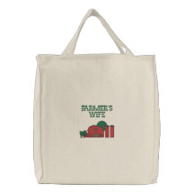 Cute Red Barn & Farm Yard Design Farmers Wife Canvas Bags