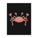 Cute Red Beach Crab Cartoon Character Design Postcard