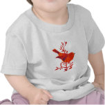 Cute  Red Bird Designer Clothing T-shirts