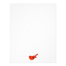 Cute Red Bird Personalized Letterhead