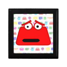 Cute Red Cartoon Monster Keepsake Box