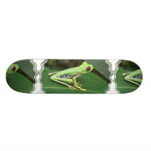 Cute Red Eyed Tree Frog Skateboard