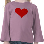 Cute Red Heart Shirt For Girls