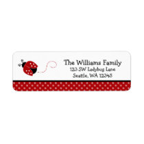 Cute Red Ladybug Polka Dot Return Address Label