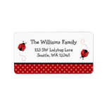 Cute Red Ladybug Polka Dot Return Address Label