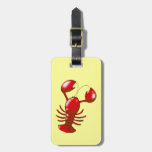 Cute red lobster luggage tag