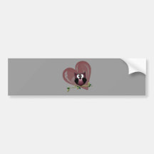 Cute Red Owl Digital Art Bumper Sticker