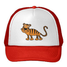 cute red tiger cap mesh hats