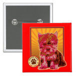 Cute Red Yorkie Puppy Dog - Yorkshire Terrier Pins