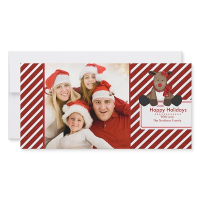 CUTE Reindeer Merry Christmas Family Photo Card by celebrateitholidays