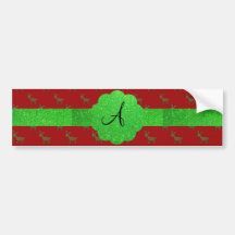 Cute reindeer monogram bumper sticker
