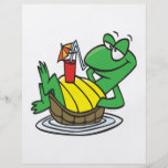 cute relaxing floating turtle cartoon custom flyer
