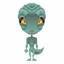 Cute Reptilian Alien Photo Sculpture