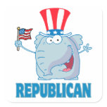 cute republican elephant political cartoon stickers