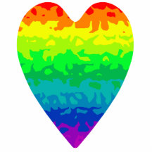 Cute retro 80's psychadelic wild rainbow heart photo cut out