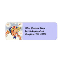 Cute Retro Fire-Cracker Lady Return Address Labels
