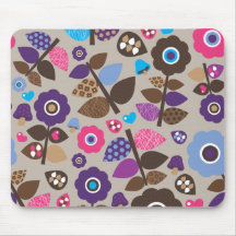 Cute retro flower pattern mouse pad