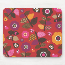 Cute retro flower pattern mouse pad