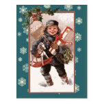 Cute Retro Illustration for the Holidays on Cards Postcard