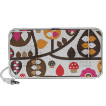 Cute retro leaf and mushroom doodle speaker