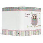 Cute Retro Owl on a Tree Branch 3 Ring Binders