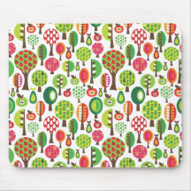 Cute retro pattern with apples and trees mousepad