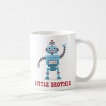 Cute retro robot cartoon android little brother coffee mug